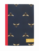 Bees Print Navy Blue A6 Slim Notebook By Joules
